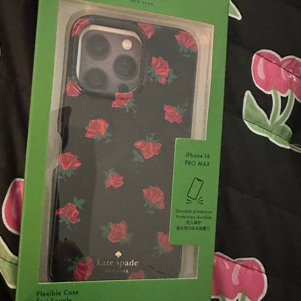 Kate Spade Black Floral iPhone 14 Pro Max Case